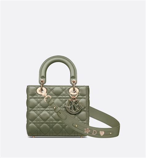 Small Lady Dior My ABCDior Bag Cedar Green Cannage 